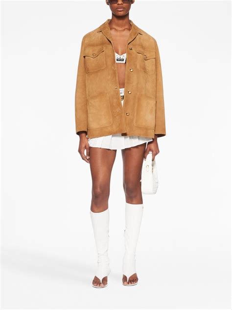 miu miu suede jacket|Dove Gray Suede Jacket .